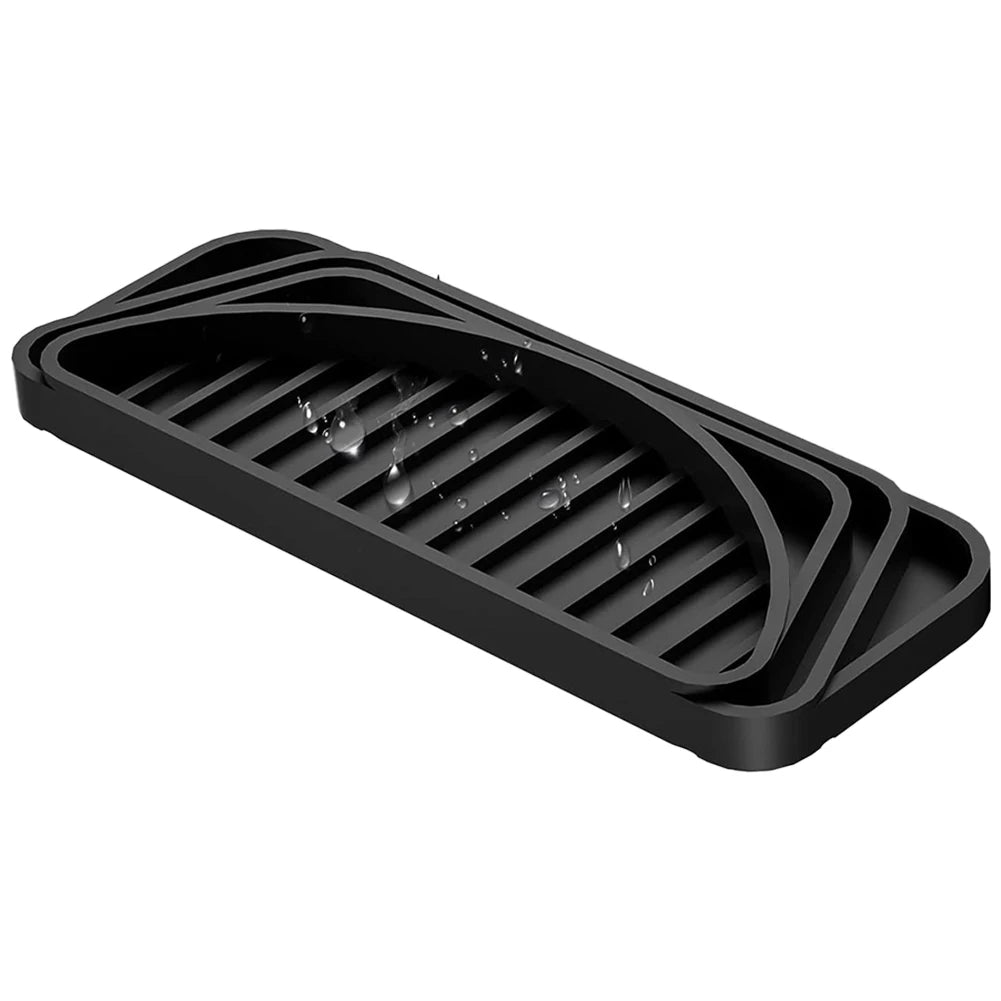 Kitchen Silicone Pad for Water Dispenser Refrigerator Coffee Machine Bar Counter Silicone Drain Pad Drip Tray Silicone Pad Peaceful Pleasures Health and Wellness Black
