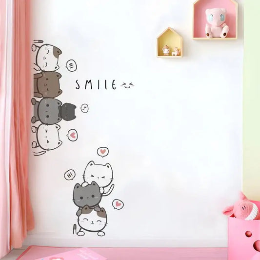 Cartoon Cat Wall Sticker PVC Decal – Kids Room & Home Décor Wall Decal Sticker Oasis Select Default Title