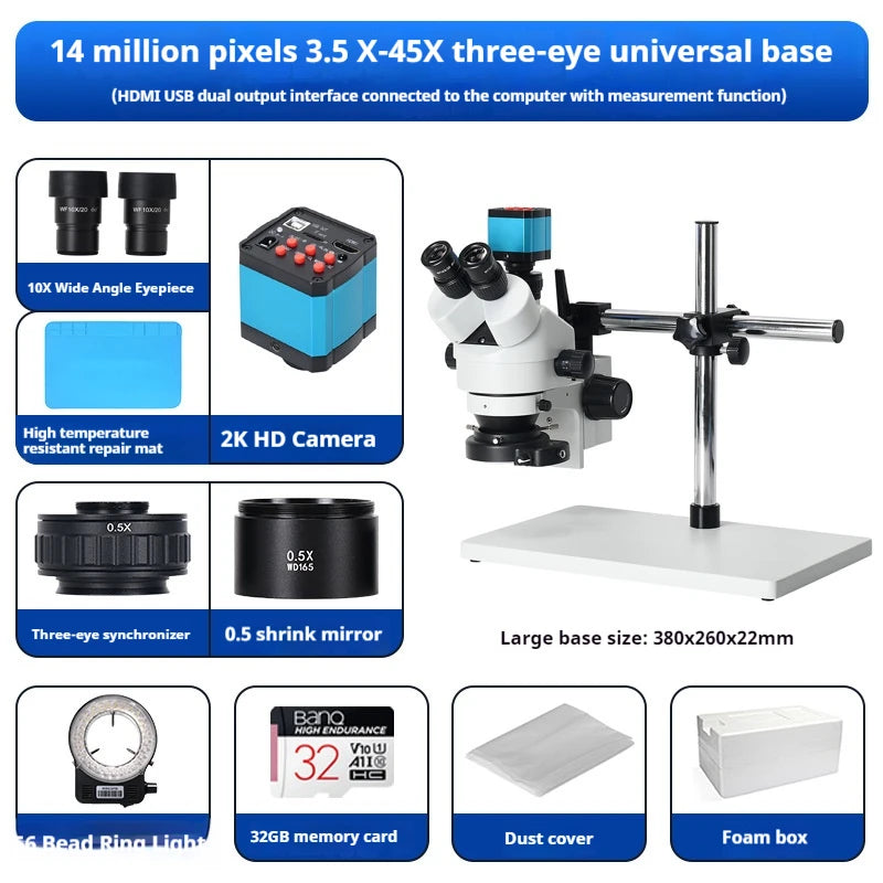 Dual Lens 7-45X Continuous Zoom Microscope for Mobile Phone Maintenance, Circuit Board Soldering Peaceful Pleasures Health and Wellness 1