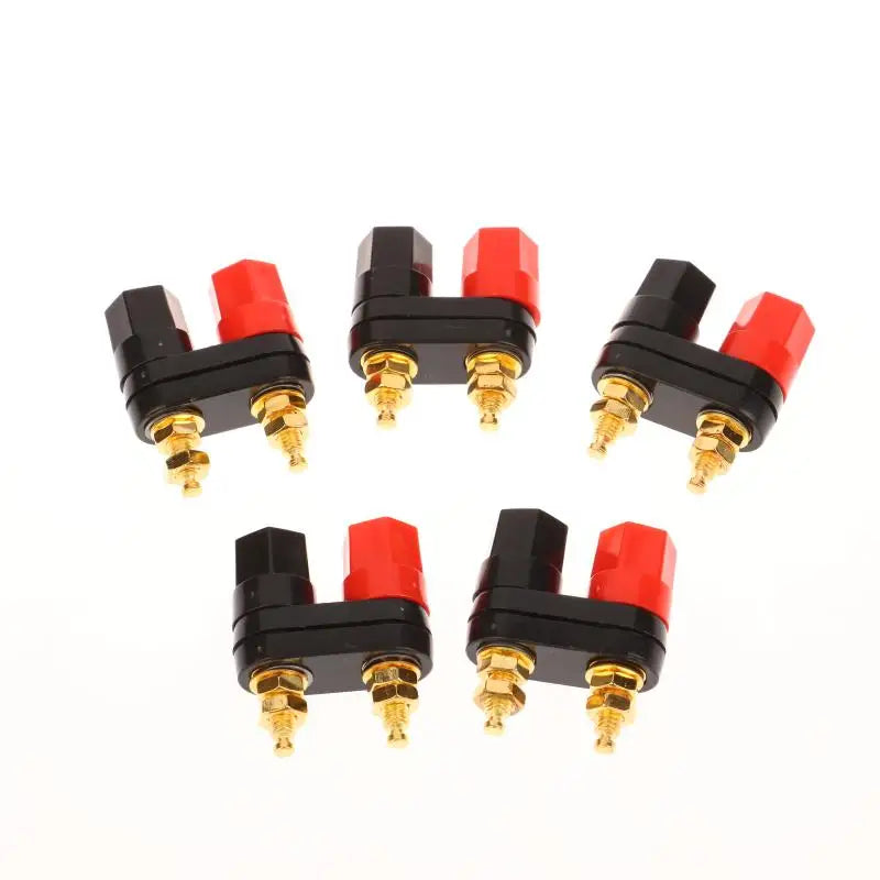 New 1/5Pcs Banana Plugs Couple Terminals Red Black Connector Amplifier Terminal Binding Post Banana Speaker Plug Jack Peaceful Pleasures Health and Wellness