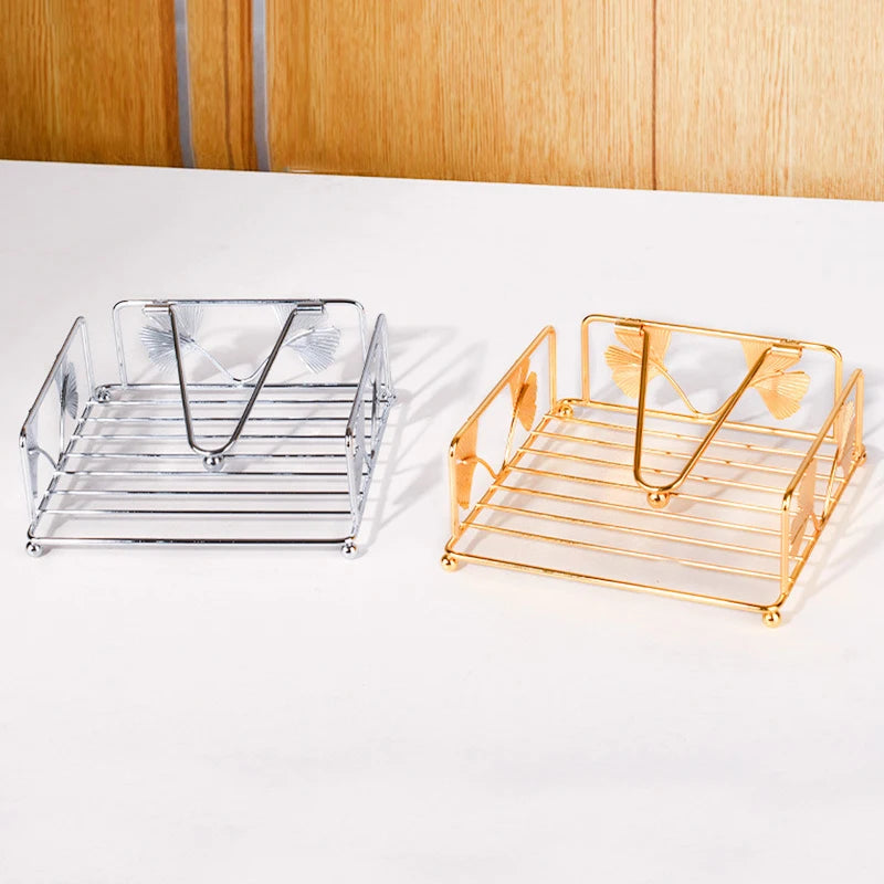 New Rustic Metal Napkin Holder Square Paper Organizer For Kitchen Home Restaurant Cafes - Tabletop Decorative Napkin Holder Peaceful Pleasures Health and Wellness