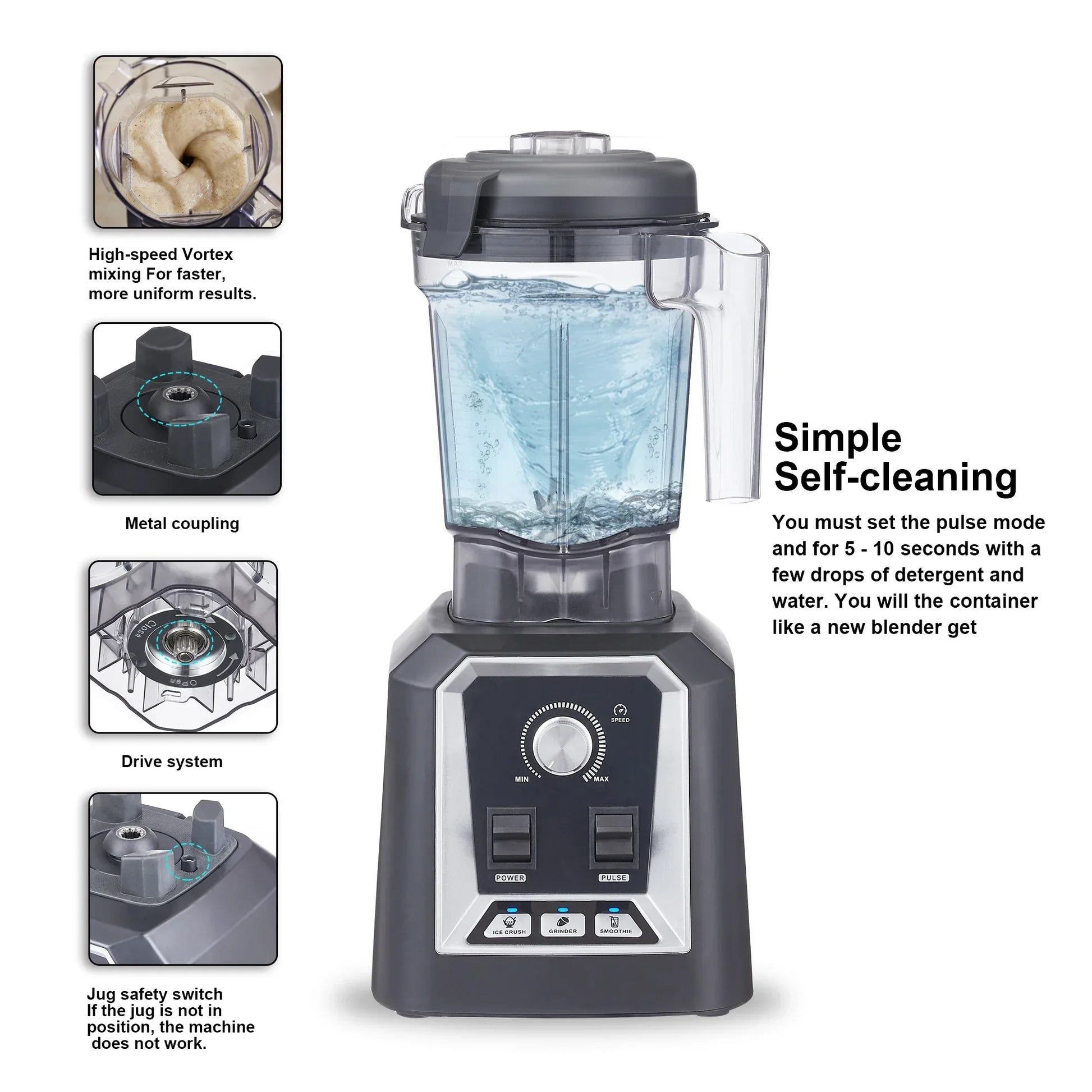 BioloMix 2L Professional Blender – Auto Programs, BPA-Free, Ice Crush Blender BioloMix