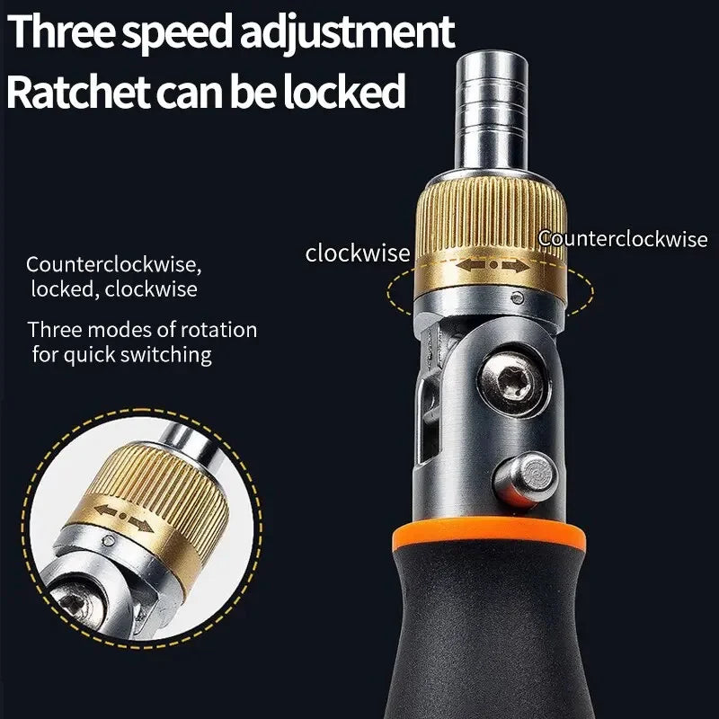 10 In 1 Portable Ratchet Screwdriver Multifunctional Hidden Screwdriver Head Corner Capable Multi Angle Screwdriver Set Peaceful Pleasures Health and Wellness