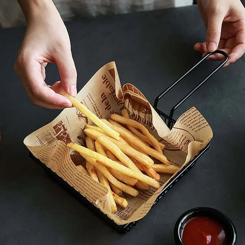 Disposable Wax Food Wrappers for Sandwiches & Burgers – 50 Pcs