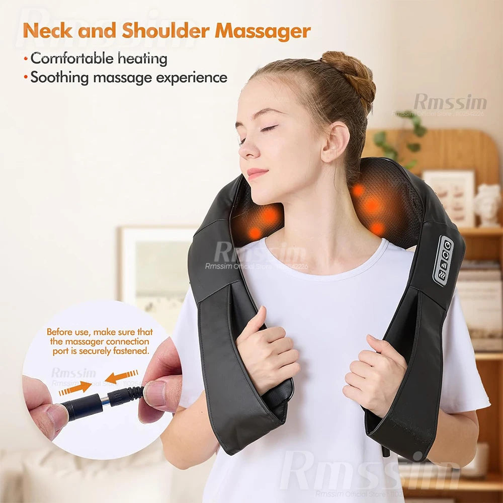 Electric Neck and Shoulder Massager with Heat, Deep Tissue 3D Kneading Pillow Shiatsu Back Massager for Muscle Pain Relief Peaceful Pleasures Health and Wellness