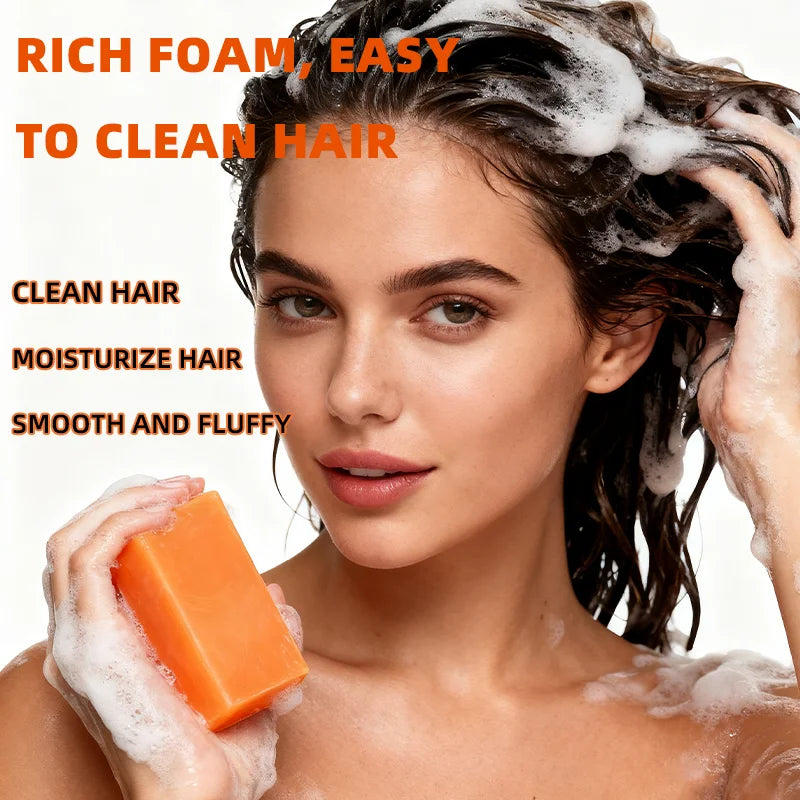 YUITIKUE Turmeric Rosemary Shampoo Soap - Rich Lather, Deep Cleans & Moisturizes, Volumizing for All Hair Types, 100g Peaceful Pleasures Health and Wellness