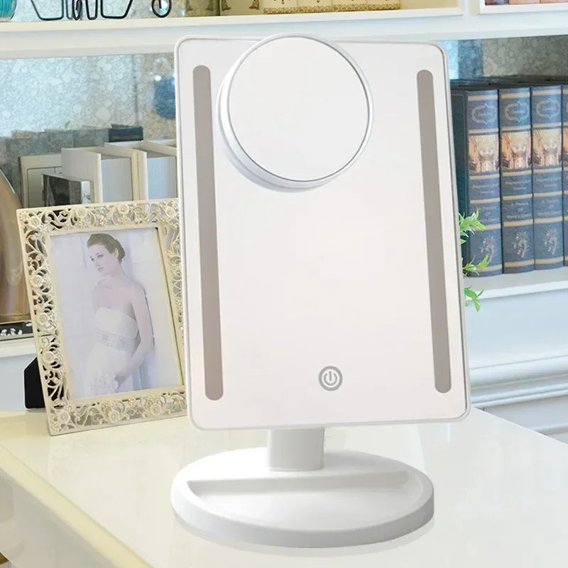 LED Lighted Makeup Mirror 10x Magnifying Tabletop Vanity Mirror