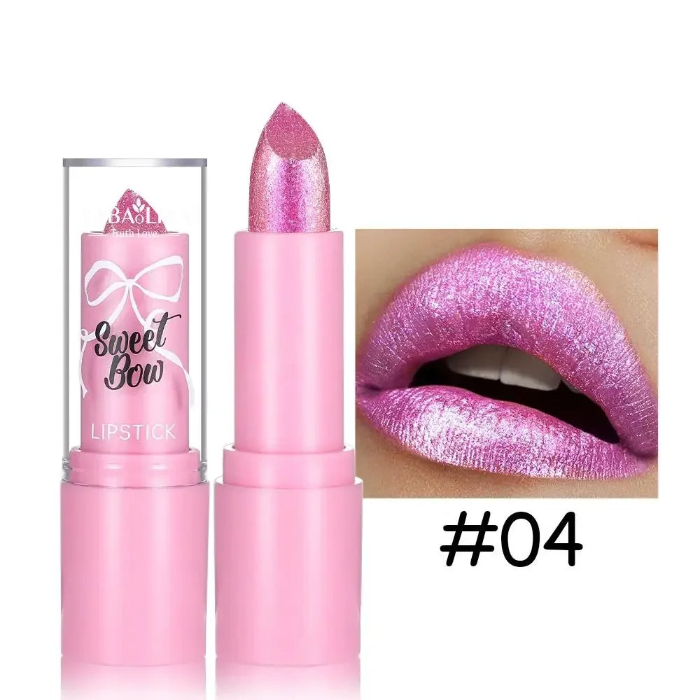 Metallic Glitter Lipstick — High Shine Shimmer Lip Color Lip Makeup Peaceful Pleasures Health and Wellness 04