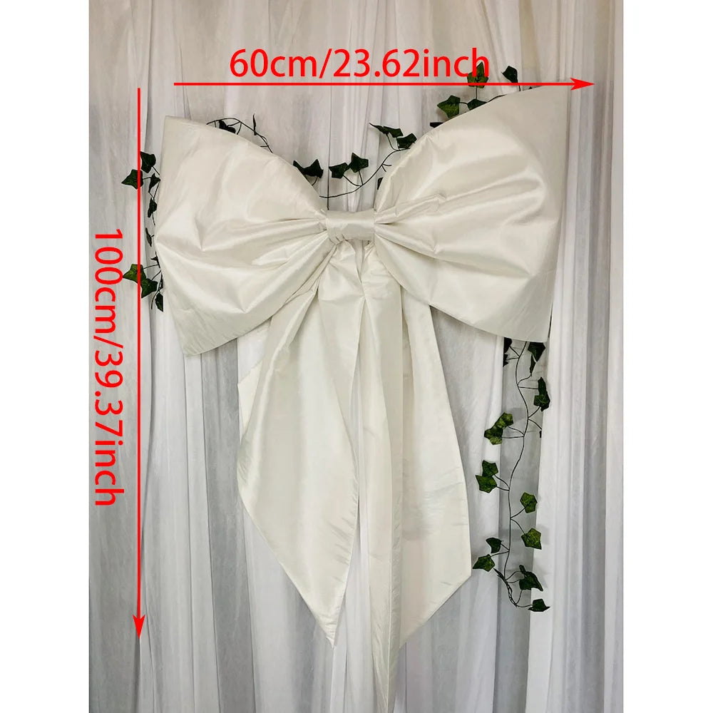 Large Ivory Taffeta Bow – Wedding Pew, Bridal & Party Decor Event Decor Bow Peaceful Pleasures Health and Wellness