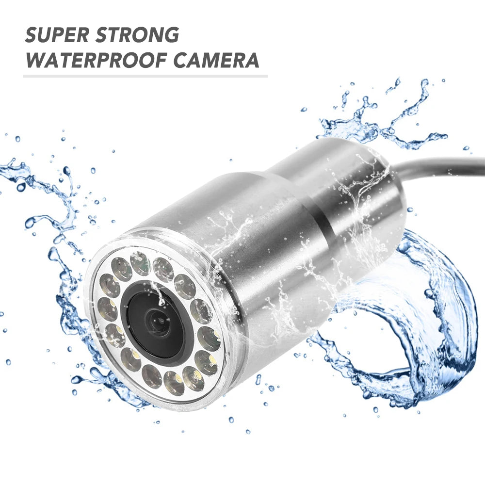 12 LED Night Vision Waterproof Fish Shape Boat Ice Fishing Camera