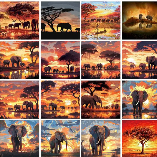GATYZTORY Frame African Elephant diy painting by numbers animal modern wall art picture acrylic paint unique gift for home decor Peaceful Pleasures Health and Wellness