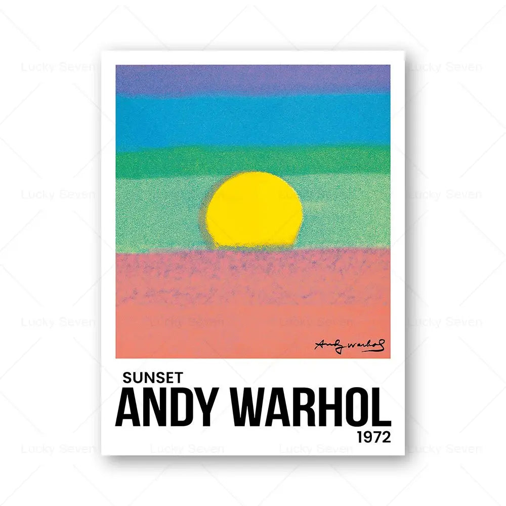 Andy Warhol Pop Art Canvas Poster Sunset Banana Tomato Soup Abstract Wall Art Modern Living Room Home Aesthetic Decor Peaceful Pleasures Health and Wellness 10 50x70cm Unframed