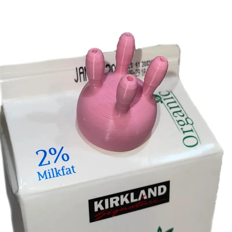 3D Printed Cow Milk Box Lid – Cute Reversible Carton Cap Novelty Kitchen Lid Peaceful Pleasures Health and Wellness