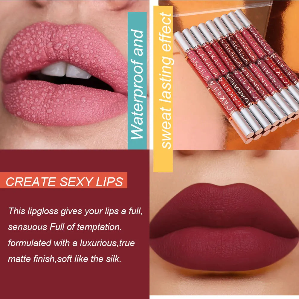 CAKAILA 10-Pc Matte Lipstick Set – Waterproof & Long-Lasting
