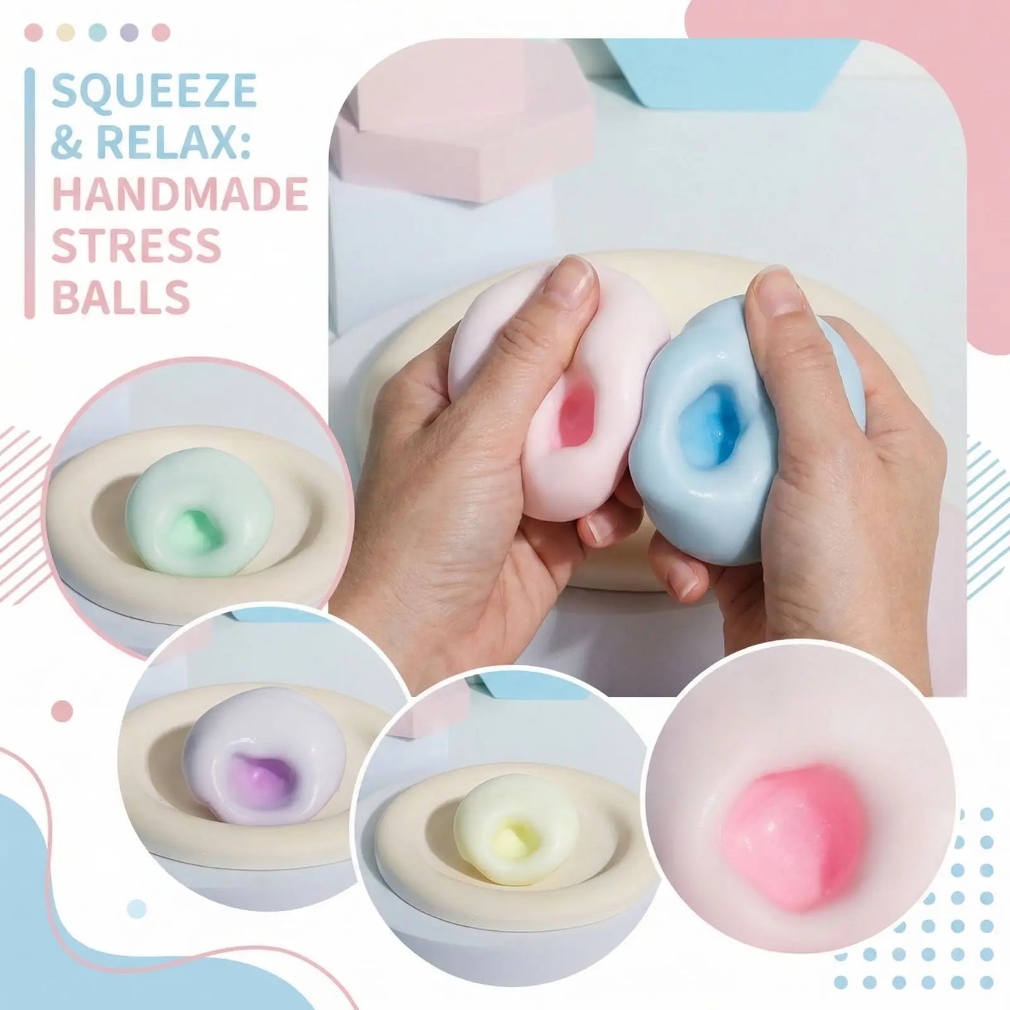 Squishy Squeeze Fidget Toy – Soft Stress Relief Ball for Kids & Adults