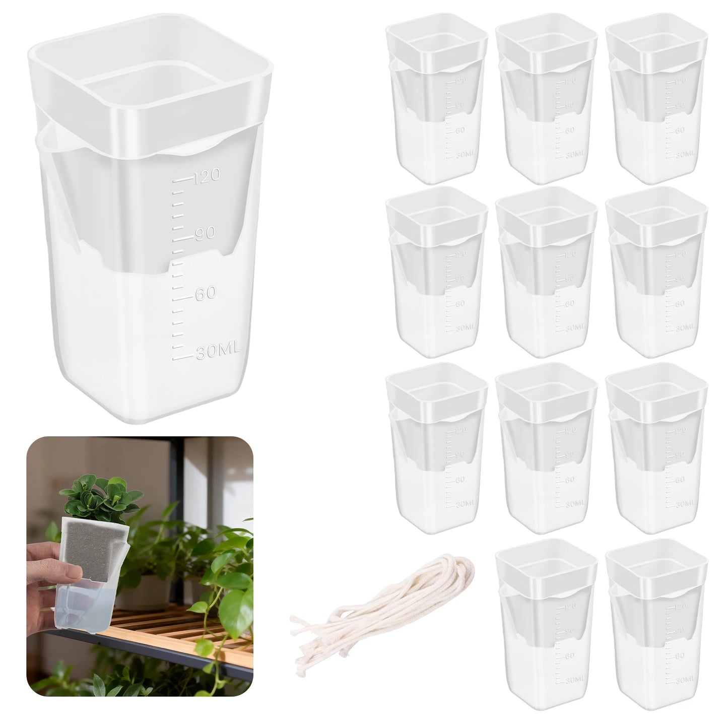 12-Pack Self Watering Plant Pots | Double Layer Nursery Pots