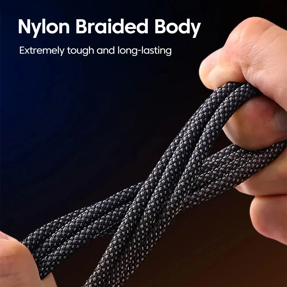 240W USB-C Fast Charging Cable | Nylon Braided Transparent