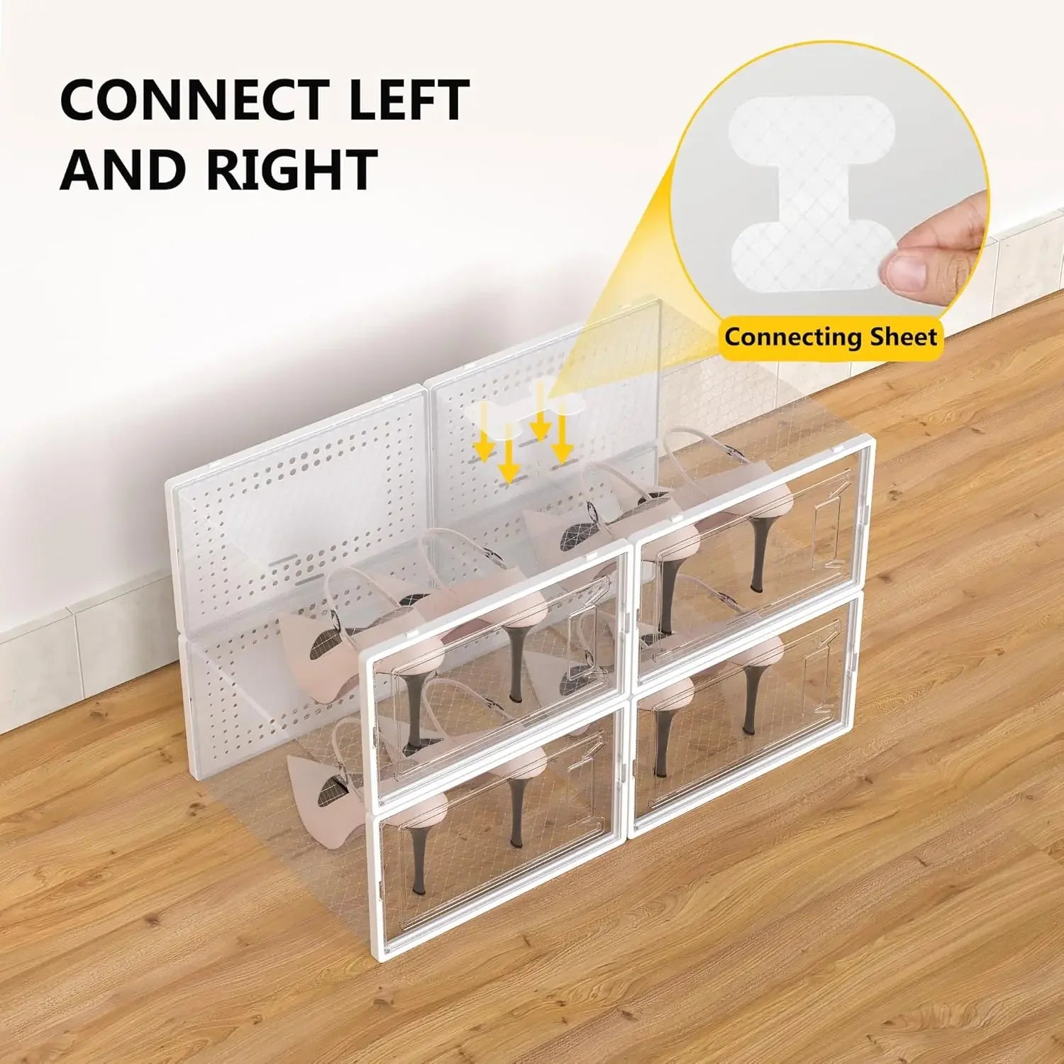 12 Pack Large Clear Plastic Stackable Shoe Storage Boxes with Lids, Modular Organizer for Closet Peaceful Pleasures Health and Wellness