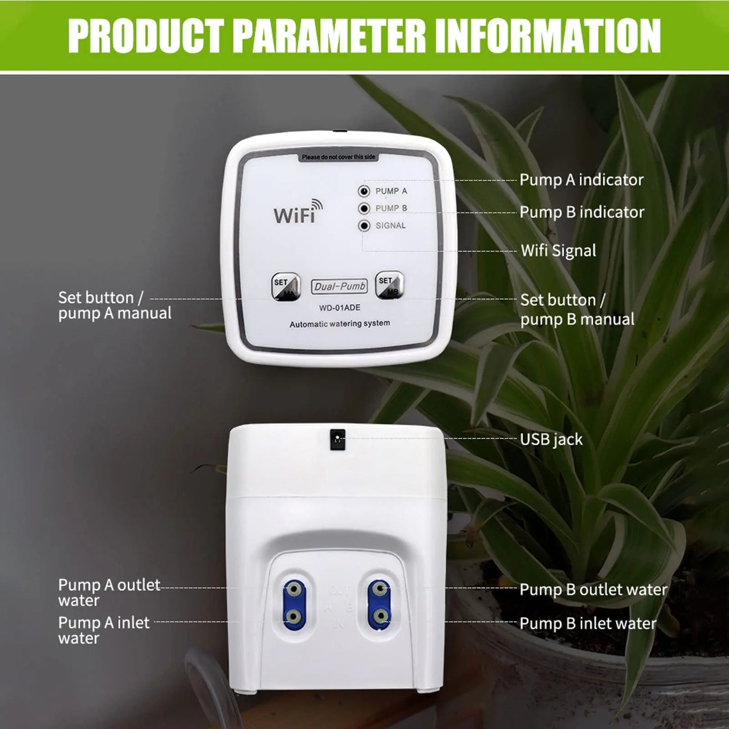 WIFI Irrigation System Remote APP Controller for Garden Terrace Intelligent Watering Device Double Pump Timed Automatic Drip Peaceful Pleasures Health and Wellness