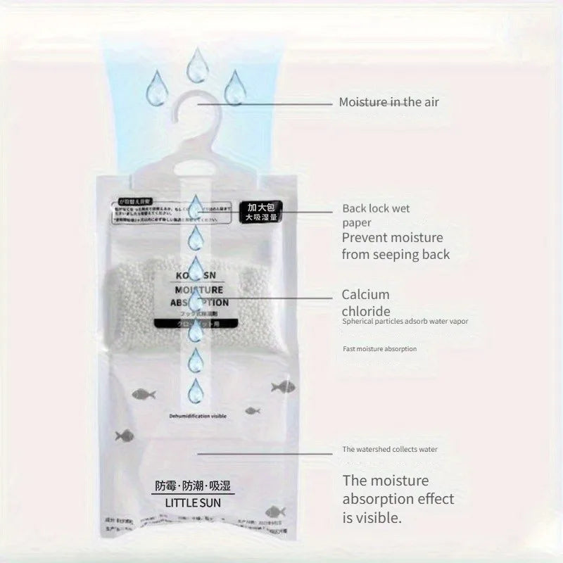 Hangable dehumidifying bag for dormitories, water-absorbing, moisture-resistant, mold-preventing, and dehumidifying bag for hous Peaceful Pleasures Health and Wellness