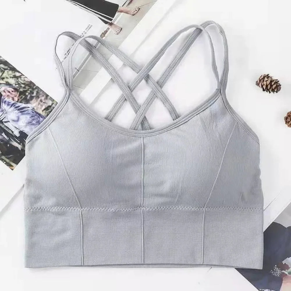 Women's Cross Back Sports Bra Tank Top | Yoga & Fitness