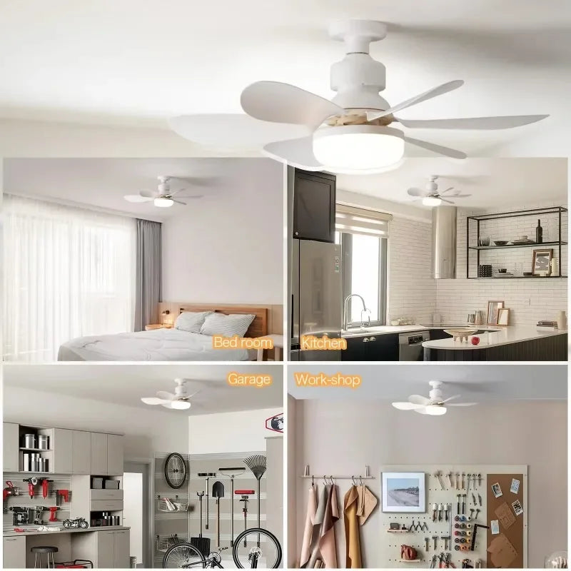 E27 LED 30W Ceiling Fan Light with Remote & Dimmer