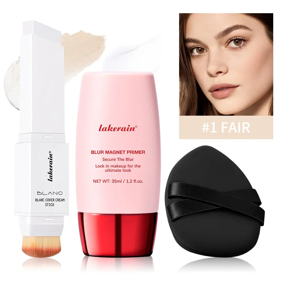 Blur Magnet Primer & Color-Change Foundation Stick | Korean Makeup
