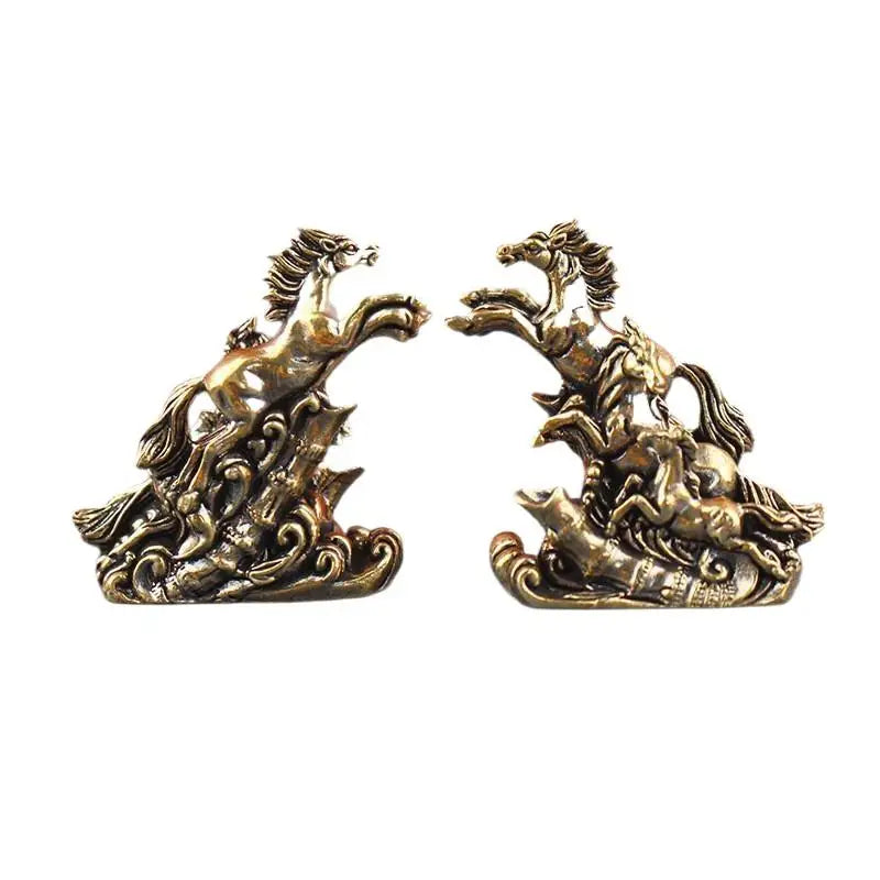Feng Shui Brass Galloping Horse Statue | Wealth & Success Decor