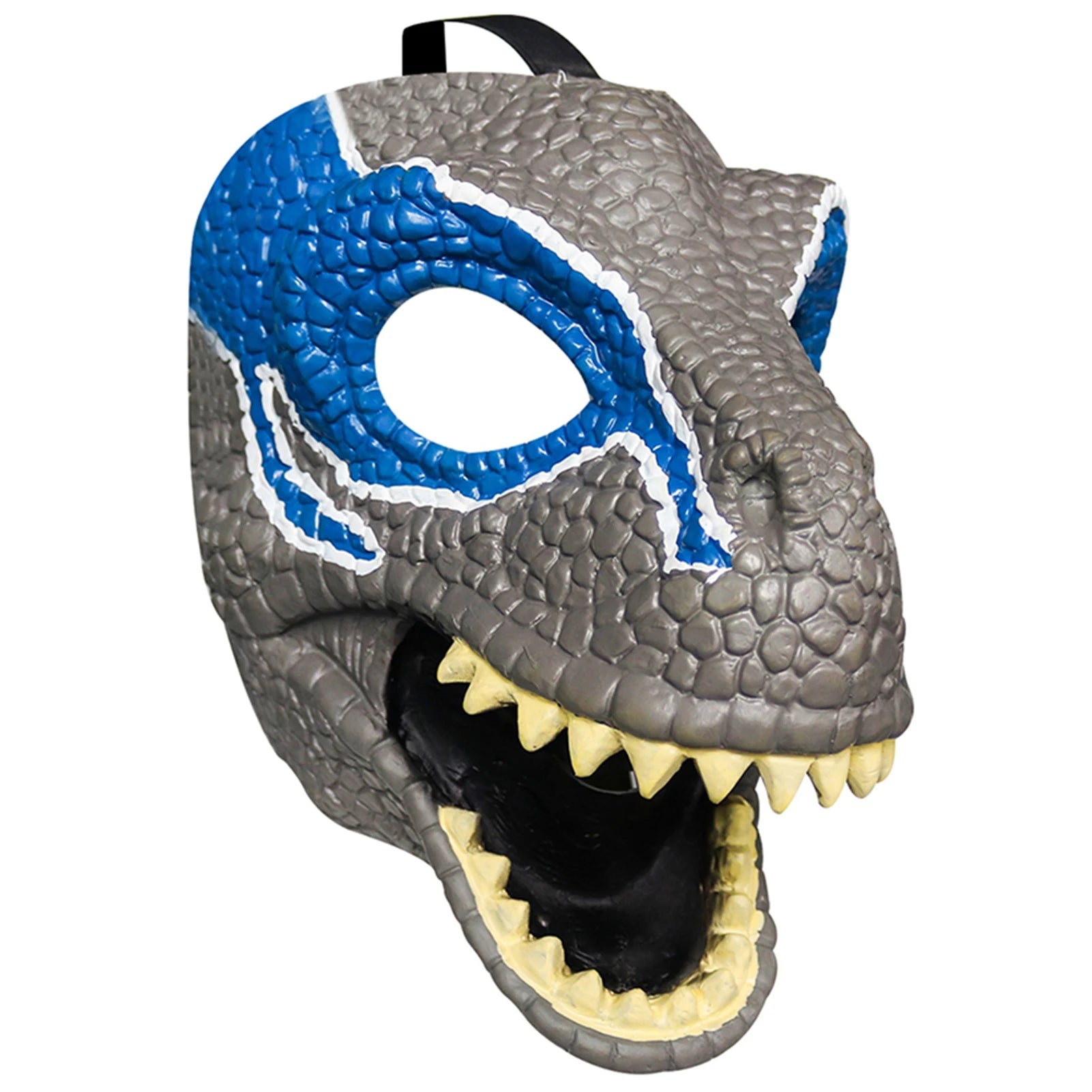 Halloween Opening Dinosaur Mask Halloween Foldable Latex Dinosaur Masque for Halloween Themed Party Accessory Peaceful Pleasures Health and Wellness Grey Blue