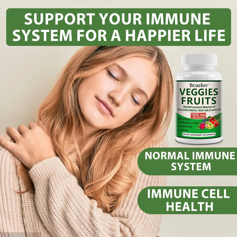 Green Superfood Capsules | 28 Fruits & Vegetables, Non-GMO