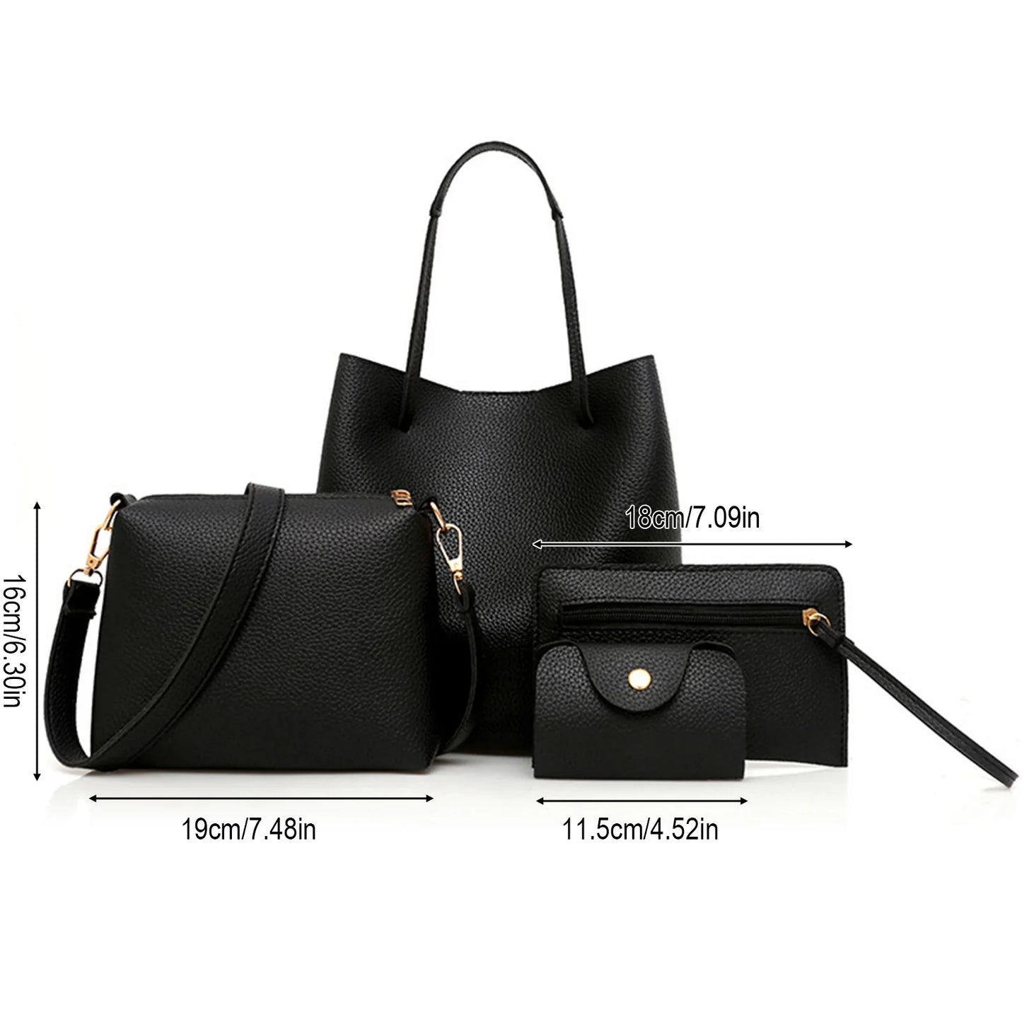 Matching Mother and Daughter Bag Set 4 Pcs Solid Color Shoulder Crossbody Bag for Women European Style Tote Handbag Peaceful Pleasures Health and Wellness