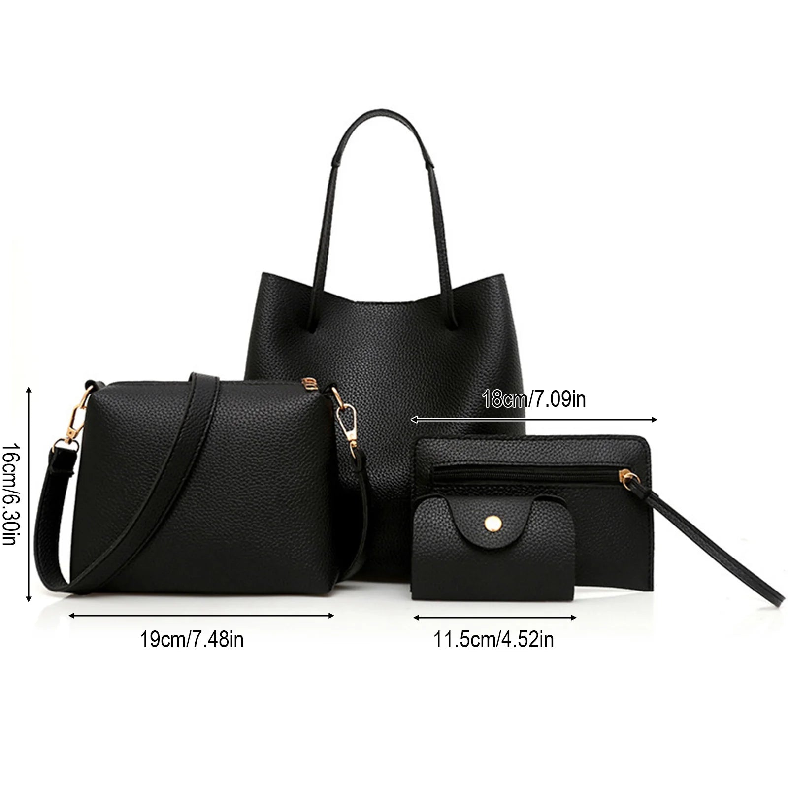 Matching Mother and Daughter Bag Set 4 Pcs Solid Color Shoulder Crossbody Bag for Women European Style Tote Handbag Peaceful Pleasures Health and Wellness