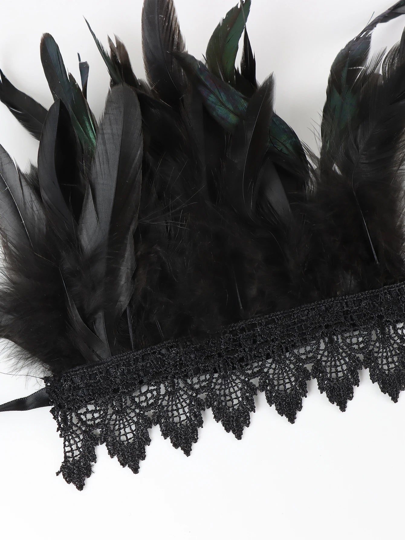 Black Feather Wrist Cuffs Retro Vintage Punk Gothic Women Man