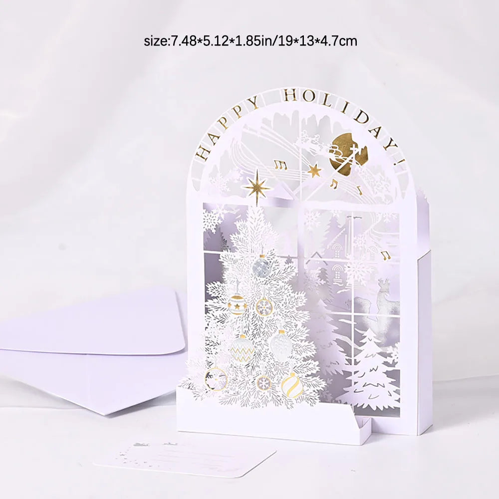 Christmas 3D Greeting Card Folding Decoration Blessing Gratitude