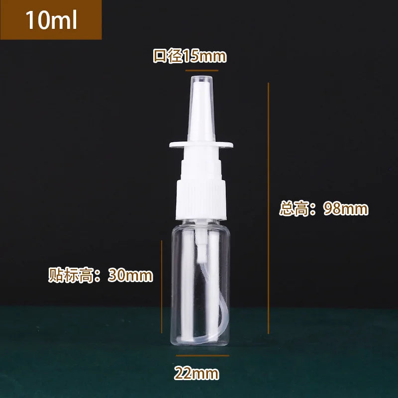 5-Pack Refillable Nasal Mist Spray Bottles 10ml 20ml 30ml