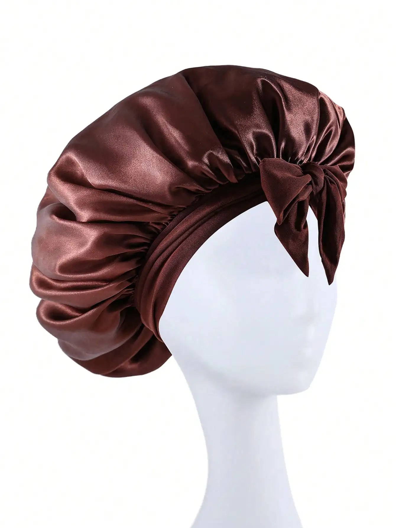 Adjustable Satin Sleep Bonnet with Tie Band – Women & Men