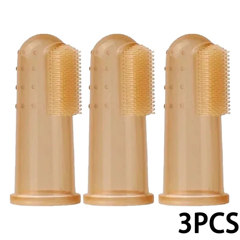 3/6pcs Pet Silicone Finger Cots Toothbrush Cats Dogs Brushing Dog Accessories Teeth Oral Cleaning Products in Addition Perros Peaceful Pleasures Health and Wellness 3PCS