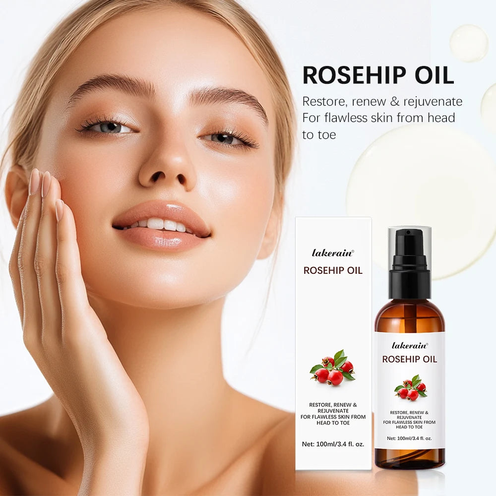 Organic Rosehip Oil Rose Hips Face Oils 30ml Fast-Absorbing Skin Care Moisturizer Face Oil Organic Rosehip Seed Oil Essence Peaceful Pleasures Health and Wellness