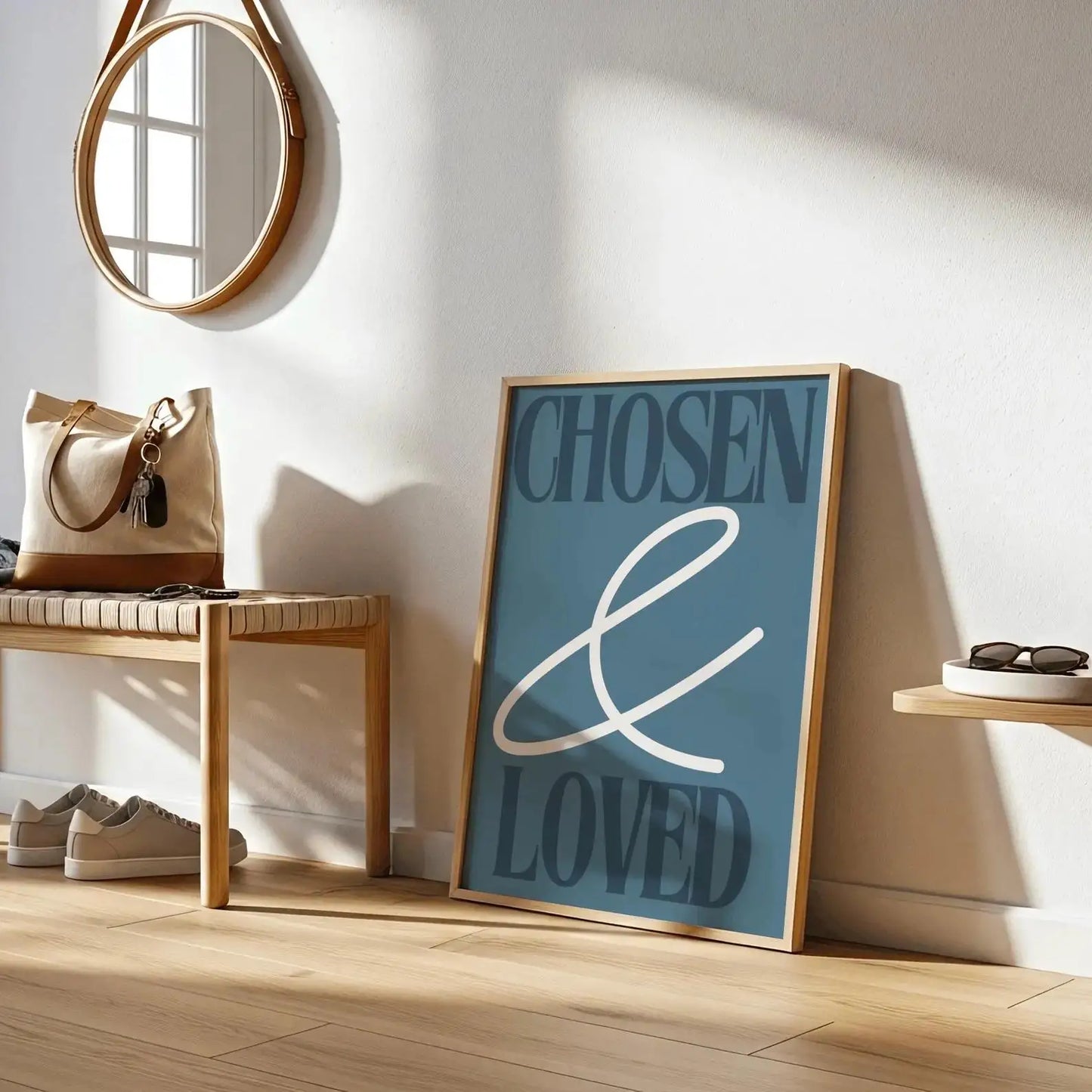 Christian Bible Verse "Chosen & Loved" Canvas Wall Art Print