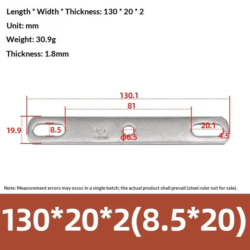 Double Hole Metal Straight Plate 304 Stainless Steel Thickened Flat Gasket With Holes Blocking Plate Bolt Accessories Peaceful Pleasures Health and Wellness 140x20x2cm B