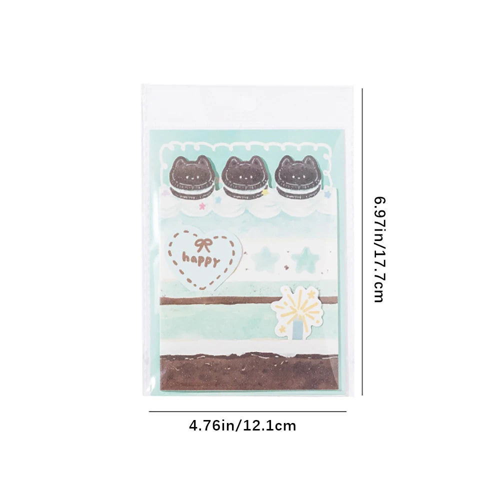 Sparkling Sand Card&envelope Colorful Cake Shop Series Student