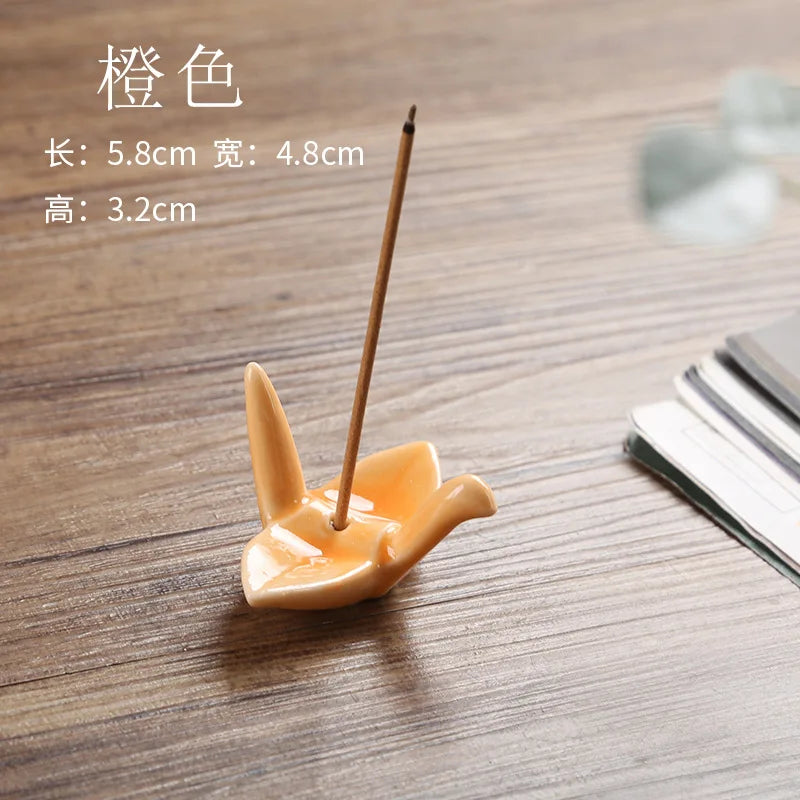 Paper Crane Ceramic Incense Stick Holder & Burner | Home Decor
