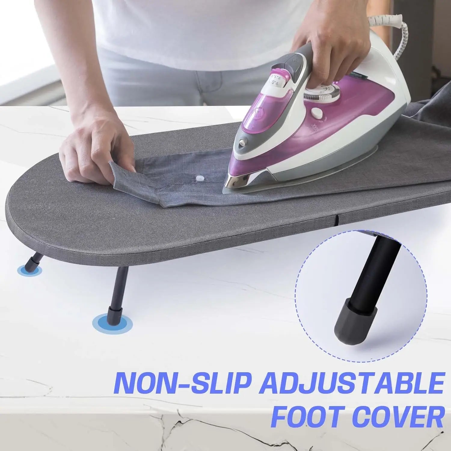 Compact Tabletop Ironing Board – Foldable, 32x12", Iron Rest, Black Peaceful Pleasures Health and Wellness