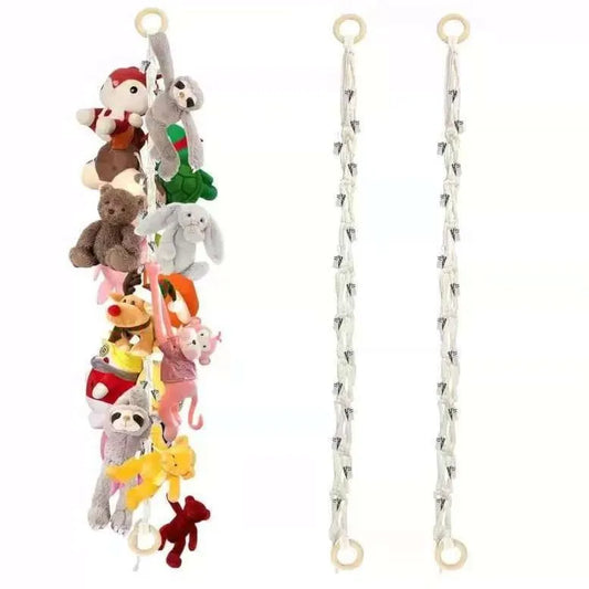Handwoven Rope Plush Toy Net Storage Wall Pocket Decorative Doll Photo Organizer for Home Decor Kids Room Wall Mounted Storage Peaceful Pleasures Health and Wellness 2m No ACC