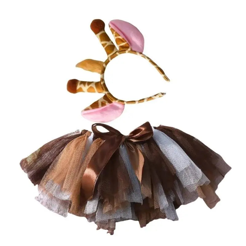 Baby Photography Outfit – Skirt & Reindeer Headband Set 0–12M