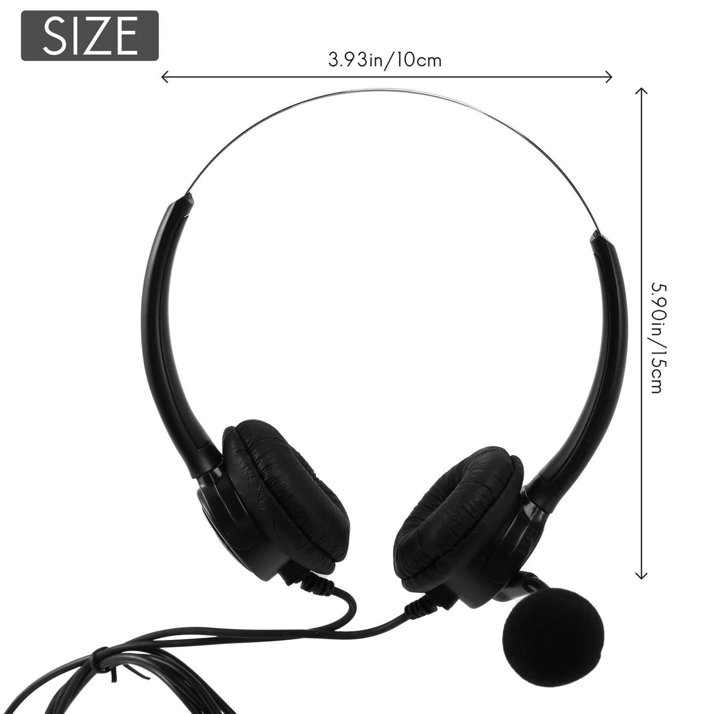 VH500D RJ9 Bilateral Headphone Hands-Free Call Center Noise Cancelling Corded with Adjustable Mic for Telephone Set Peaceful Pleasures Health and Wellness