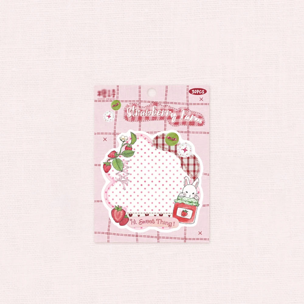 30 Retro Colored Patchwork Student Memo Message Paper Sticky Notes