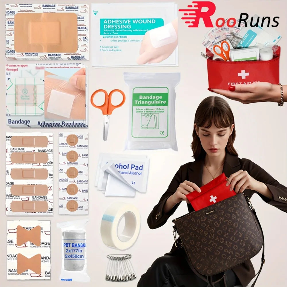 Small First Aid Kit Outdoor Emergency Set Waterproof Medical Bag for Travel Cycling Hiking Backpacking Camping Car Motorcycle Peaceful Pleasures Health and Wellness