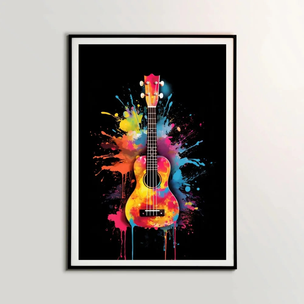Musical Instruments Canvas Wall Art | Guitar Drum Saxophone Poster
