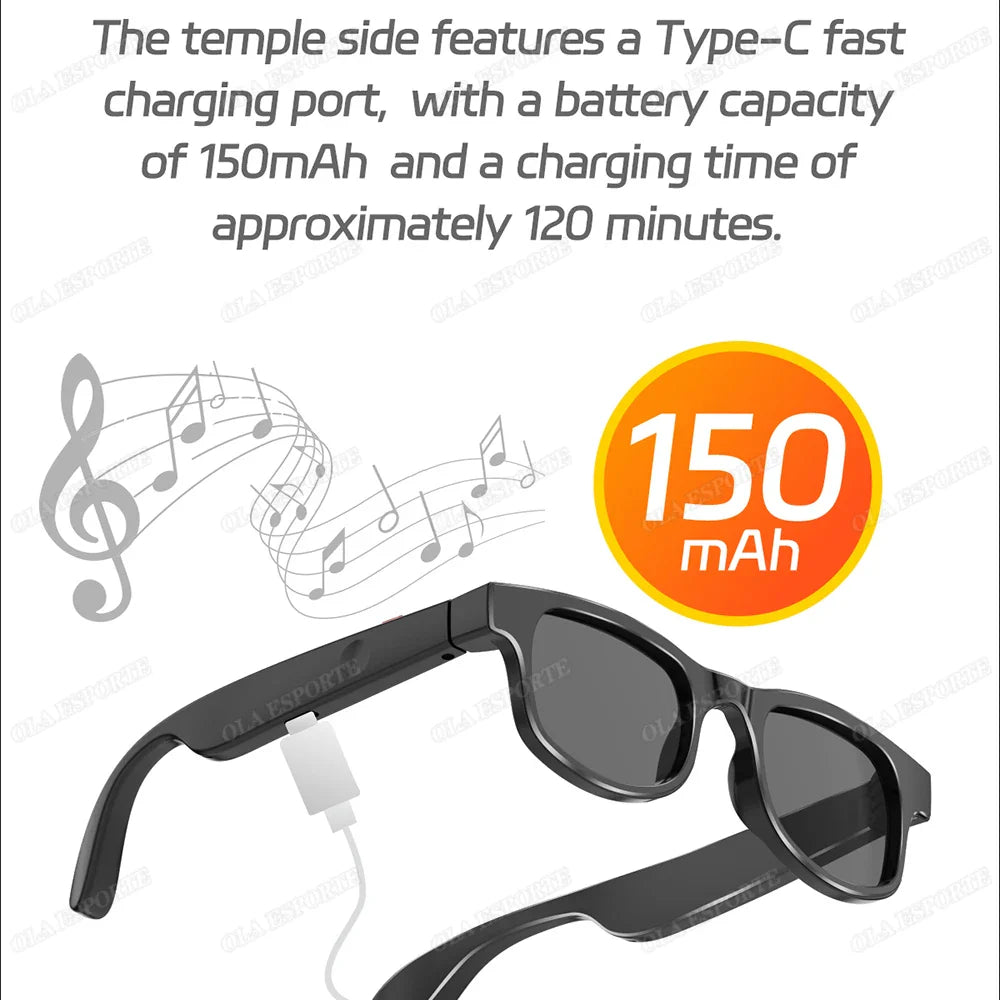 Smart Glasses AI Voice Assistant Bluetooth 5.3 & HD Camera